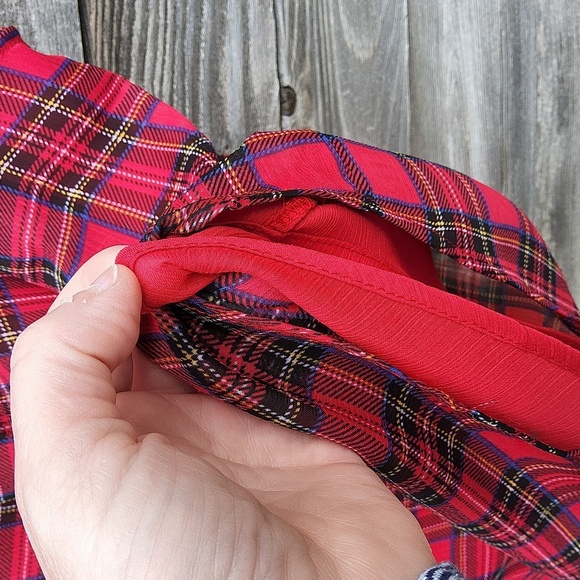 Tommy Hilfiger Red Tartan Pattern Sleevelees Blouse Size XL - Picture 6 of 9